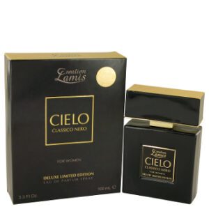 Black and gold Cielo perfume bottle with matching box.